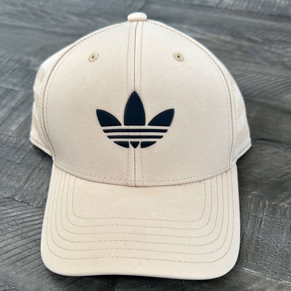 Adidas Beige and Black Men's Beacon Trefoil Snap Hat